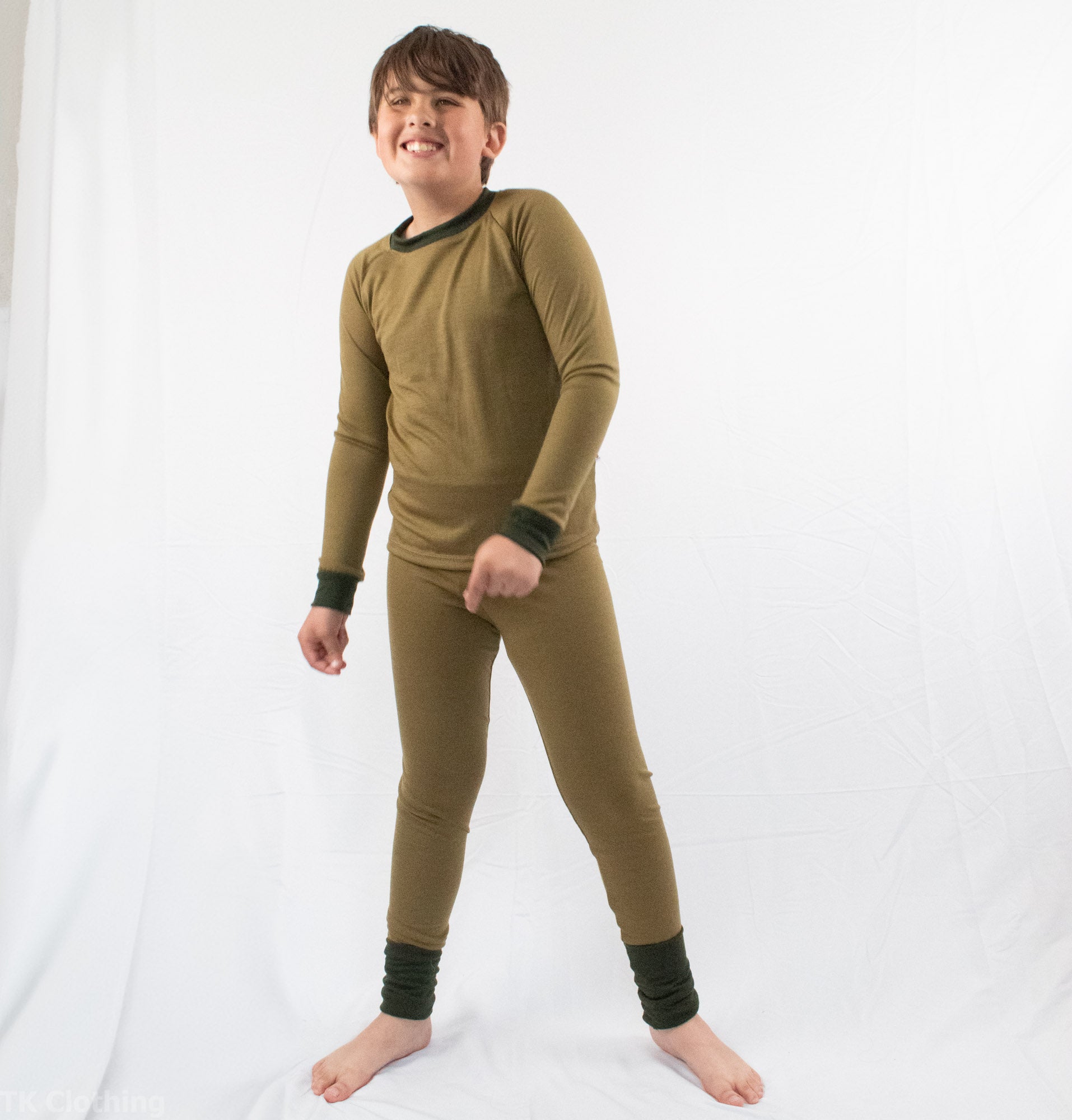 Adjustable Kids Pure Merino Wool Base Layer Sets Handmade in Canada TK Clothing Inc