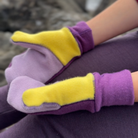 Felted Organic Merino Wool Mitts with Thumbs