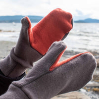 Felted Organic Merino Wool Mitts with Thumbs - Youth / Grown Ups